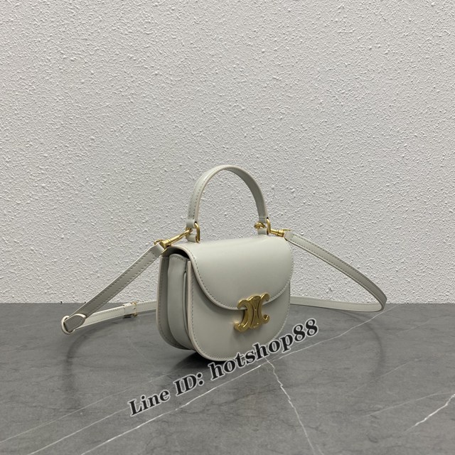 Celine專櫃23早春新款LISA同款mini馬鞍包 賽琳besace凱旋門圓弧形底部手提女包 xxl1251